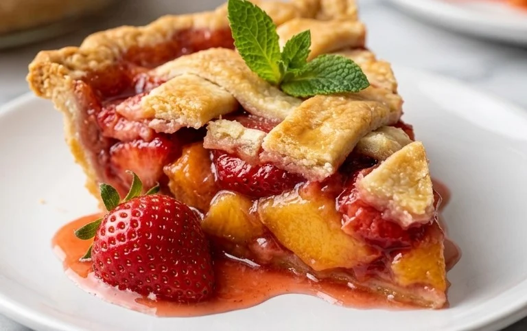 Honey Strawberry Peach Pie.